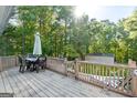 Relaxing deck with patio furniture and a view of an above-ground pool at 125 Laney Ct, Mcdonough, GA 30252