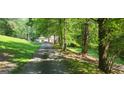 Driveway gently curves through a wooded area at 6851 Queen Mill Se Rd, Mableton, GA 30126