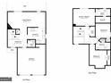 Two-story home floor plan featuring a spacious kitchen, multiple bedrooms, and two-car garage at 208 Rankin Cir, Mcdonough, GA 30253