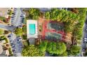 Aerial view of community pool and tennis courts at 312 Brittany Ct, Duluth, GA 30096
