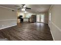 Open living area with kitchen and access to backyard patio at 4433 Mercer Rd, Decatur, GA 30035