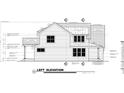 Architectural plan of home's left side elevation at Lot 8 Thunder Rd, Buford, GA 30518