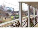 View from the porch shows a playground and stadium at 154 Graves Nw St, Atlanta, GA 30314