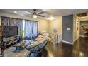Open living area with hardwood floors, fireplace and loft view at 340 Sir Richard Ct, Jonesboro, GA 30236