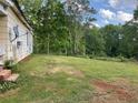 Large side yard with grassy area and mature trees at 7000 Petersburg Rd, Fairburn, GA 30213