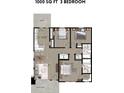 1000 sq ft 3 bedroom floor plan, showing kitchen, great room, and Primary suite at 18 Cheney St, East Point, GA 30344