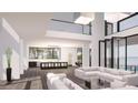 Open floor plan great room, kitchen, and dining area with water views at 5090 Derrick Rd, South Fulton, GA 30349
