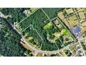Aerial lot view showing property lines, several houses, and surrounding trees at 3525 Hamilton Mill Rd, Buford, GA 30519