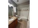 Clean bathroom with tub, shower, and granite vanity at 2955 Seven Pines Ln # 206, Atlanta, GA 30339