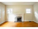Living room with hardwood floors and fireplace at 153 Hood Cir, Decatur, GA 30030