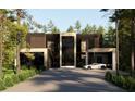 Modern home with sleek design and dark accents at 2147 Briarwillow Ne Dr, Atlanta, GA 30345