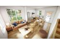 Open concept living room and kitchen with hardwood floors and modern finishes at 1070 Dill Sw Ave, Atlanta, GA 30310