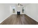 Bright living room featuring hardwood floors and fireplace at 3853 Cress Way Dr, Decatur, GA 30034