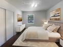 Virtually staged bedroom with a king-size bed and stylish decor at 4128 Snapfinger Way, Decatur, GA 30035