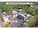Aerial view of the property, showing its location near downtown Woodstock at 8200 Main St # 1206, Woodstock, GA 30188