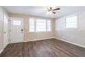 Living room featuring hardwood floors, neutral walls, and a ceiling fan at 416 Macedonia Se Rd, Atlanta, GA 30354