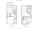 Two-story floorplan with four bedrooms, two-car garage, and media room at 615 Skytop Dr, Cumming, GA 30040