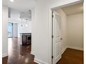 Modern hallway with hardwood floors and access to storage at 270 17Th Nw St # 1708, Atlanta, GA 30363