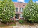 Brick townhouse with a welcoming front entrance and landscaping at 201 Devore Rd, Alpharetta, GA 30009