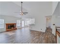 Living area with hardwood floors and fireplace at 4069 High Country Dr, Douglasville, GA 30135