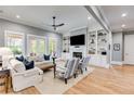 Spacious living room with hardwood floors and built-in shelving at 3669 High Green Dr, Marietta, GA 30068