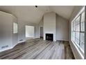 Spacious living room with fireplace and hardwood floors at 101 Hickory Leaf Ln, Acworth, GA 30101