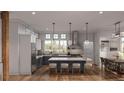 Modern kitchen with large island and breakfast bar at 176 Railroad St, Canton, GA 30114