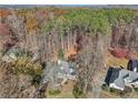 Aerial view of a house nestled in a wooded area at 2820 Mill Station Ln, Cumming, GA 30041