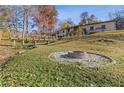 Landscaped backyard with a fire pit, offering a relaxing outdoor space at 417 Talcott Nw Cir, Marietta, GA 30064