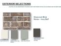 Image shows a variety of brick options for exterior siding, including Mosswood brick with Ivory Buff mortar at 625 Skytop Dr, Cumming, GA 30040