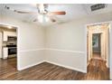 Dining area with hardwood floors and access to kitchen at 2791 Mcafee Rd, Decatur, GA 30032