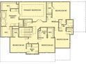 Second-floor blueprint displaying the primary bedroom, four secondary bedrooms, and bathrooms at 5885 Fords Rd, Acworth, GA 30101