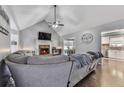 Open living room with a view into the kitchen at 141 Timberland Dr, Canton, GA 30114