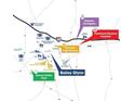 Map highlighting nearby schools, hospital, and shopping at 145 Bonito Trl, Covington, GA 30016