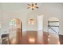 Open living room with hardwood floors and views into adjacent rooms at , Acworth, GA 30101