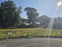 Vacant lot with trees and street view at 5716 Laney Dr, Rex, GA 30273