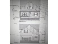 Two-story home architectural drawing, front and side elevation at Lot 4 Thunder Rd, Buford, GA 30518