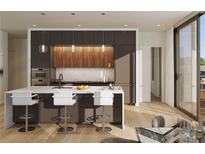 Modern kitchen with sleek cabinetry, large island, and hardwood floors at 318 Sandy Springs Cir # 160, Atlanta, GA 30328