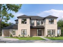 Modern two-story house with light beige exterior at 4795 Woodvale Dr, Sandy Springs, GA 30327