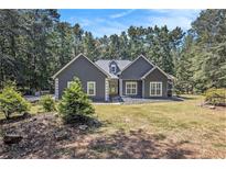 Gray house exterior with yellow door, landscaping, and driveway at 103 Royal Way, Mcdonough, GA 30252