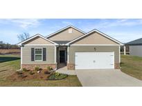 One-story house with a two-car garage and landscaping at 8588 Preakness Pass, Lithonia, GA 30058