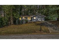 Ranch style home with a gray exterior, and a large yard at 2974 Meadowview Se Dr, Atlanta, GA 30316