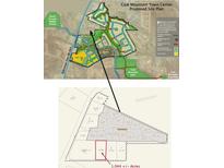 Aerial view of Coal Mountain Town Center site plan, including parks and trails at 3534 Dahlonega Hwy, Cumming, GA 30028
