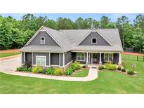 Gray-sided house with a landscaped yard and walkway at 790 Eskew Rd, Mcdonough, GA 30252