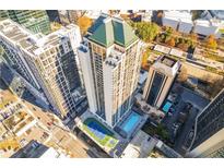 High-rise building aerial view, showing tennis court and pool at 1280 W Peachtree Nw St # 2914, Atlanta, GA 30309