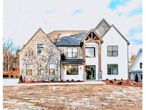 Stunning two-story home with stone and white siding at 1258 Prospect Rd, Lawrenceville, GA 30043