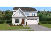 Two-story house with white brick, gray roof, and a two-car garage at 132 Kingsley Way, Acworth, GA 30102