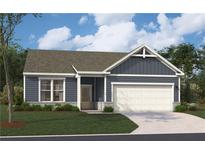 One-story home with gray siding, white trim, and a two-car garage at 134 Kingsley Way, Acworth, GA 30102