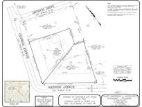 Survey map of potential lot split, showing property lines and dimensions at 3207 Madison Ne Ave, Brookhaven, GA 30319