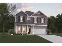 Two-story house with gray siding, white garage door, and landscaping at 2685 Mourning Dove Drive (Lot 53), Grayson, GA 30017